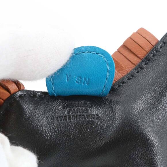 Hermes Hermès Rodeo PM handbag charm, Anjo Milo in black, gold, and blue Zanz... - Picture 5 of 5